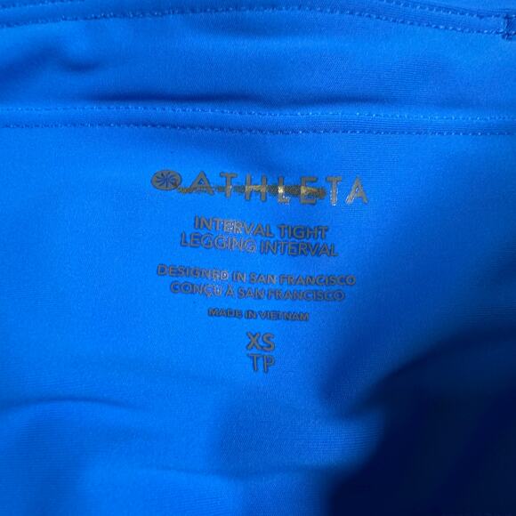 Athleta Interval Leggings Bright Blue Women's Size XS New With Tags Condition - Picture 3 of 10